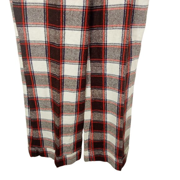 Vintage 60s-70s JC Penney Fashions Plaid Pants WideLeg Cuff Highrise Pocket (14) - Picture 5 of 11